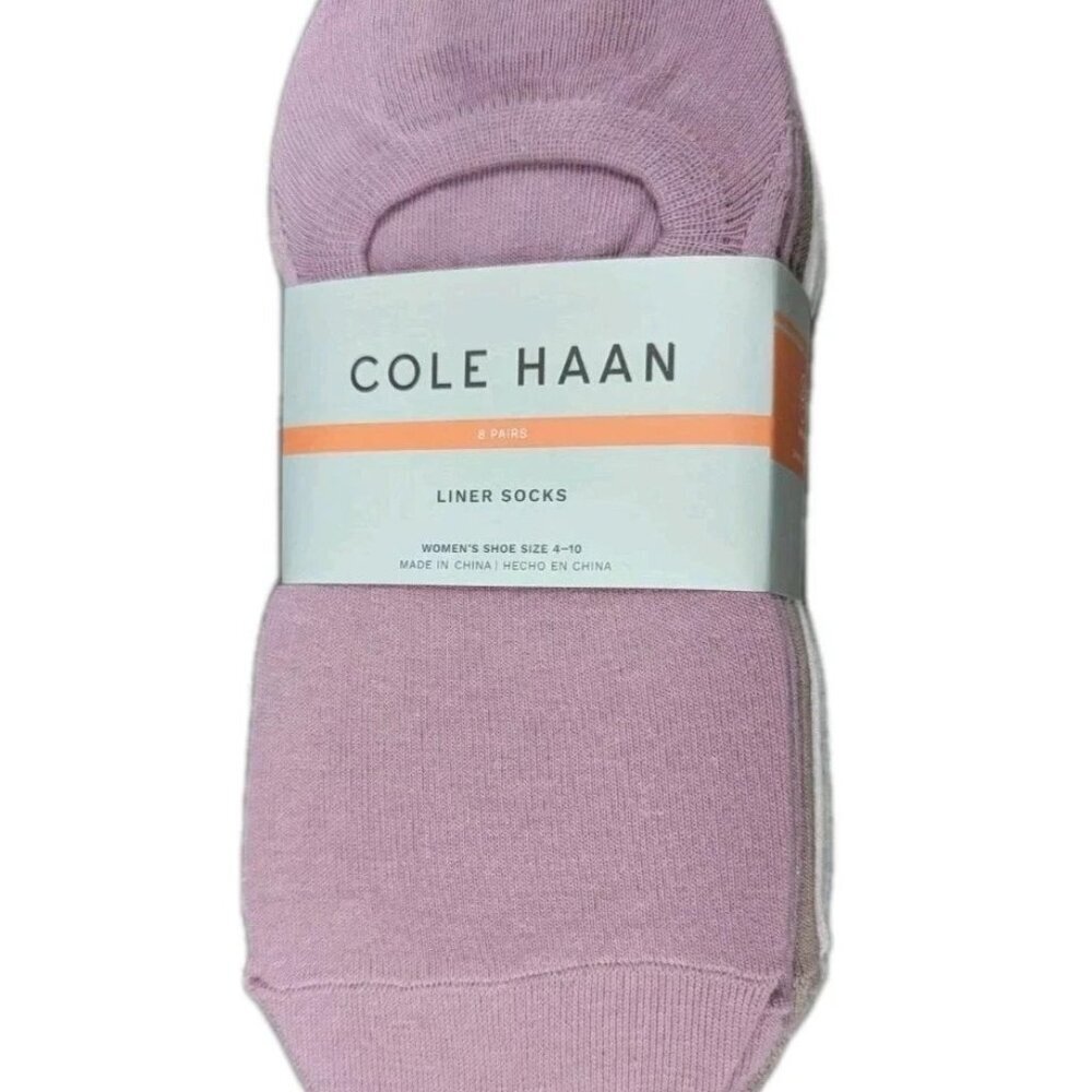 NEW Cole Haan Women's Size 4-10 Liner Socks 8 Pairs Non-Slip Multicolor